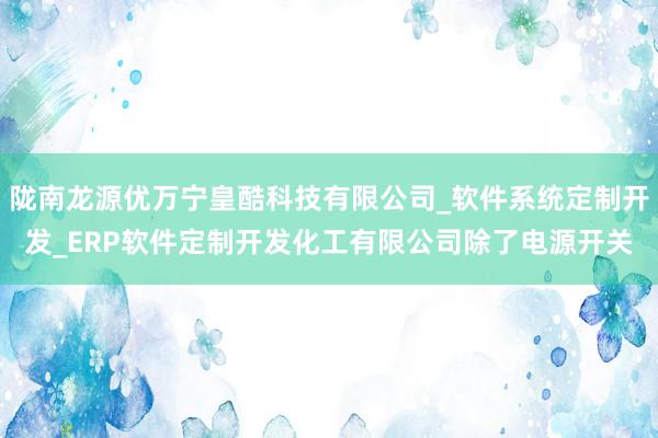 陇南龙源优万宁皇酷科技有限公司_软件系统定制开发_ERP软件定制开发化工有限公司除了电源开关